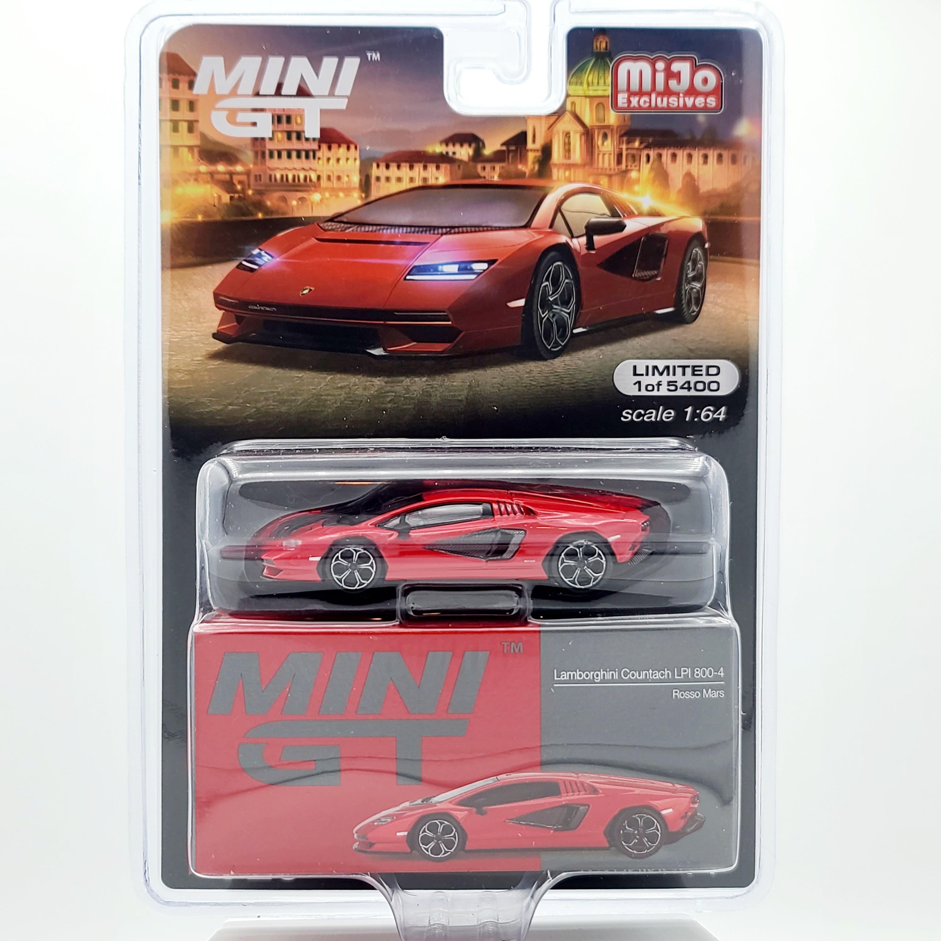 Mini GT Lamborghini Countach LPI 800-4 - 1:64 scale, Rosso Mars LHD (2024 MIJO Exclusives - Limited Edition 1 of 5400)